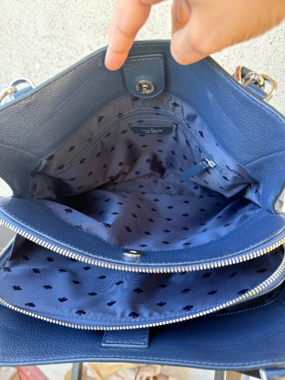 Kate Spade Jackson Medium Triple Compartment Shoulder Bag Blue Colorblock